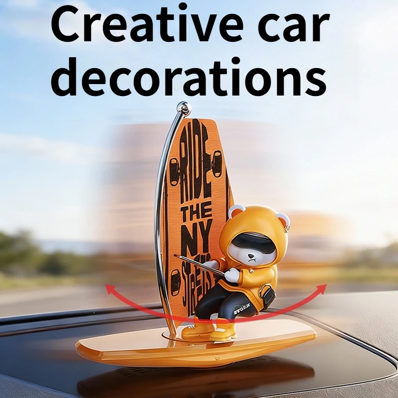 

New Car Swinging Creative Pendant Interior Center Console Aromatherapy Surfing Bear Car Accessories Pendant