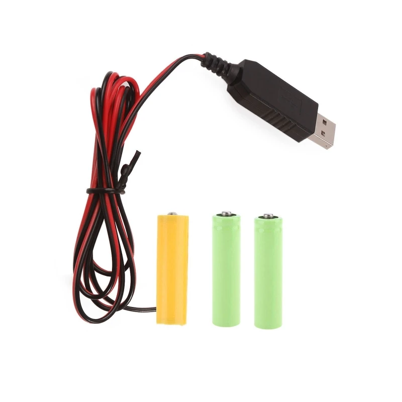 1 Set 4.5V AA Fake USB Power Supply Cable Cord Long-lasting Power Solution Replacement for 3x AA LR6 Batteries