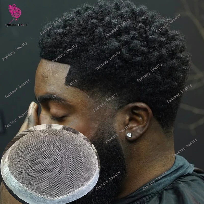 

Australia 4mm/6mm Afro Curly Hairstyle Toupee 100% Human Hair Undetectable Lace&PU Base Black Brown Hair Replacement Prosthesis