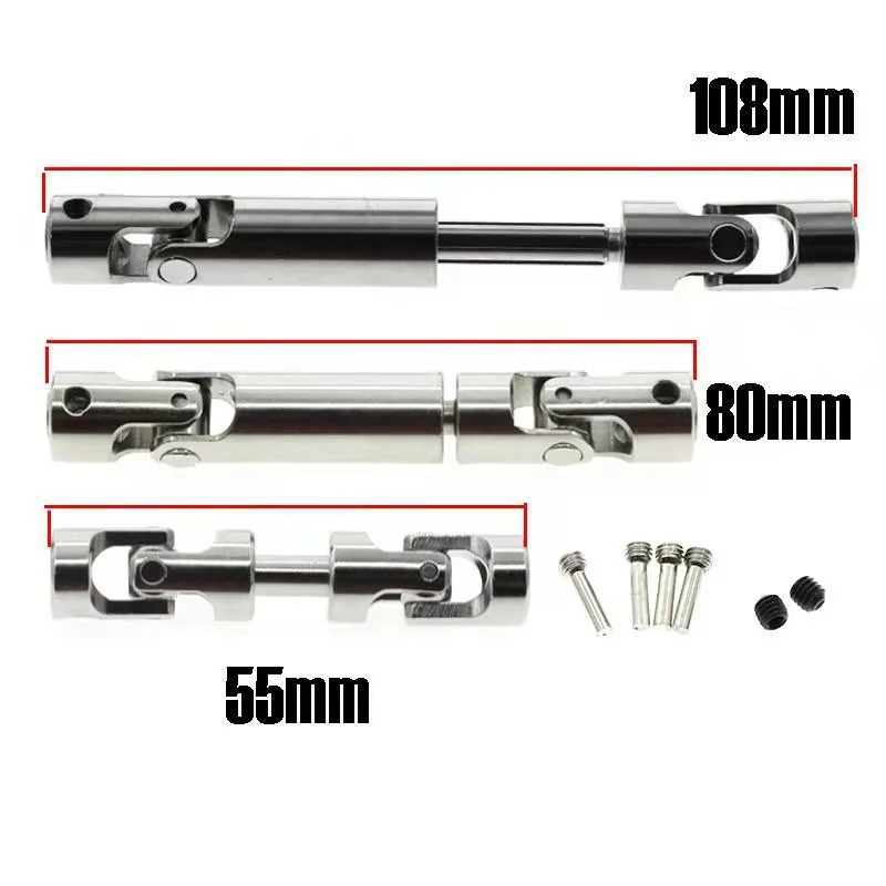 

TBSCRC 3Pcs Metal CVD Universal Drive Shaft Transmission Joint Axle for MN Model MN86K MN86KS MN86 MN86S MN G500 1/12 RC Car