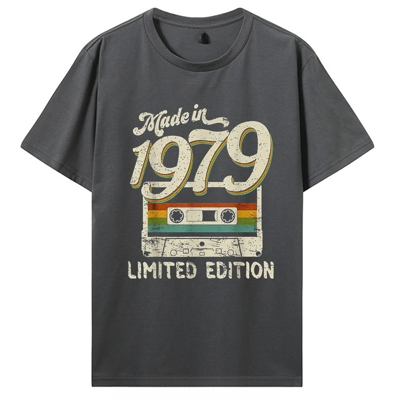 High Quality Vintage 1979 Limited Edition Birthday T Shirts Gifts Cotton Summer Tees Tops Men's Graphic T-shirt Clothing