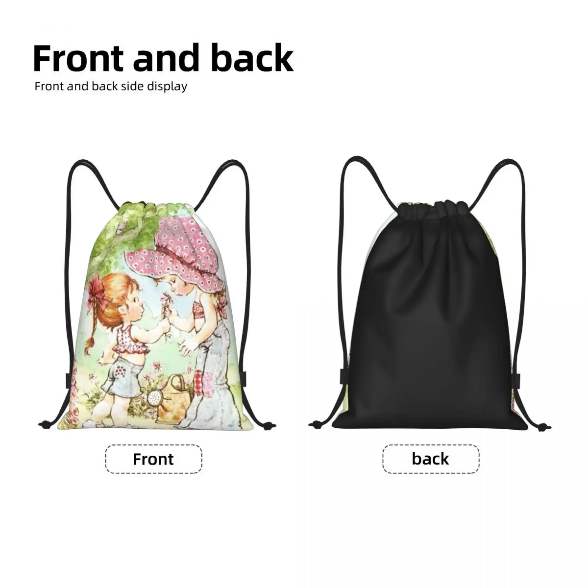 Custom Sarah Kay Children's Painter Drawstring Backpack Women Men Gym Sport Sackpack Portable Artist Training Bag Sack