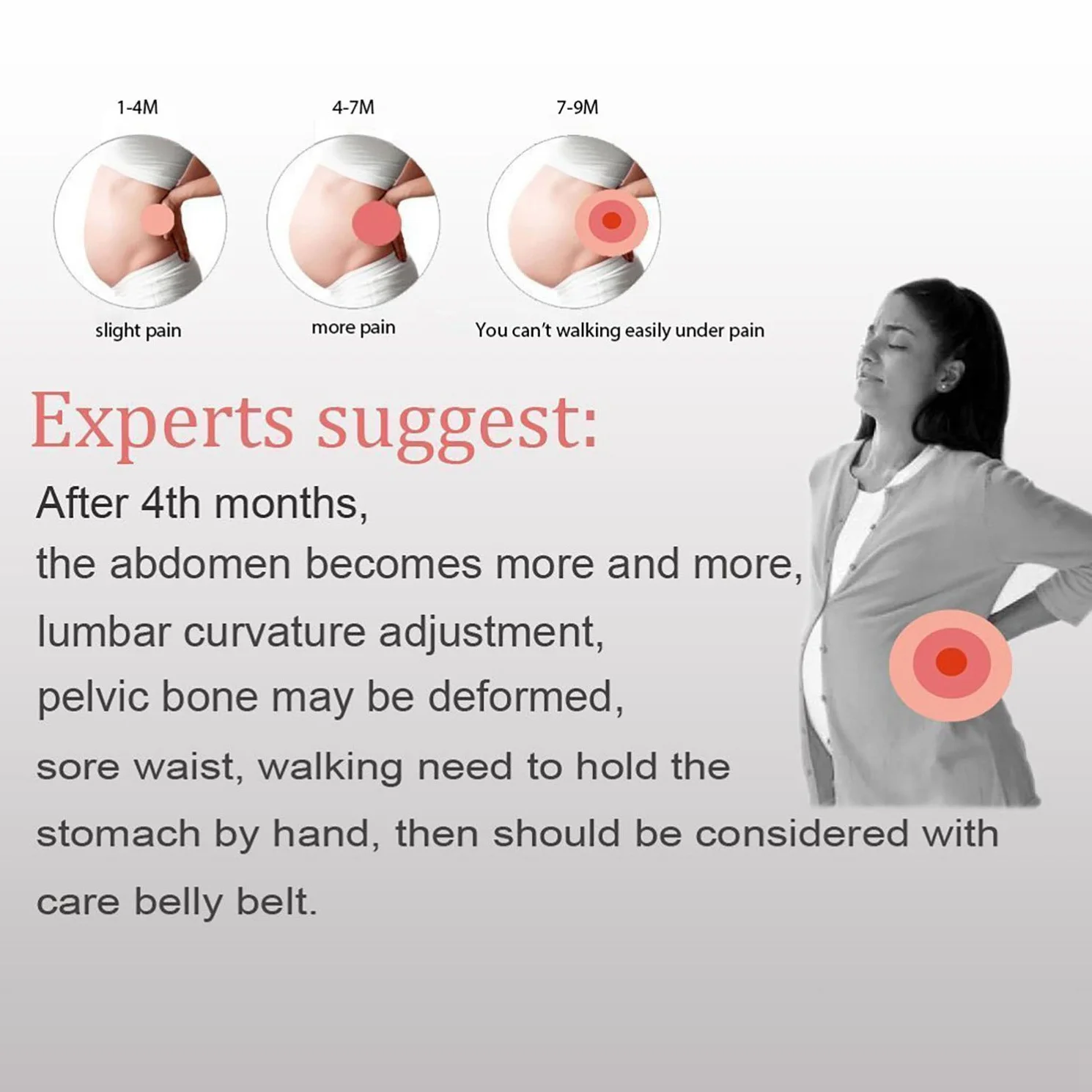 Cinto de maternidade respirável para banda abdominal, fichário abdominal, ajustável, costas, suporte pélvico, gravidez, L