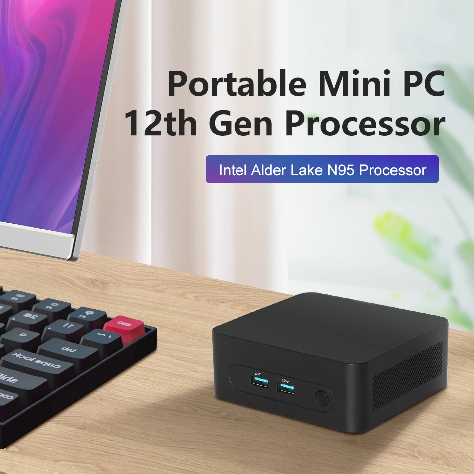 Mini PC 12th Gen Intel Alder Lake N95 N100 8GB/16GB DDR4 M.2 NVMe SSD 2.4G/5G WiFi Bluetooth4.2 4K@60Hz Windows 11