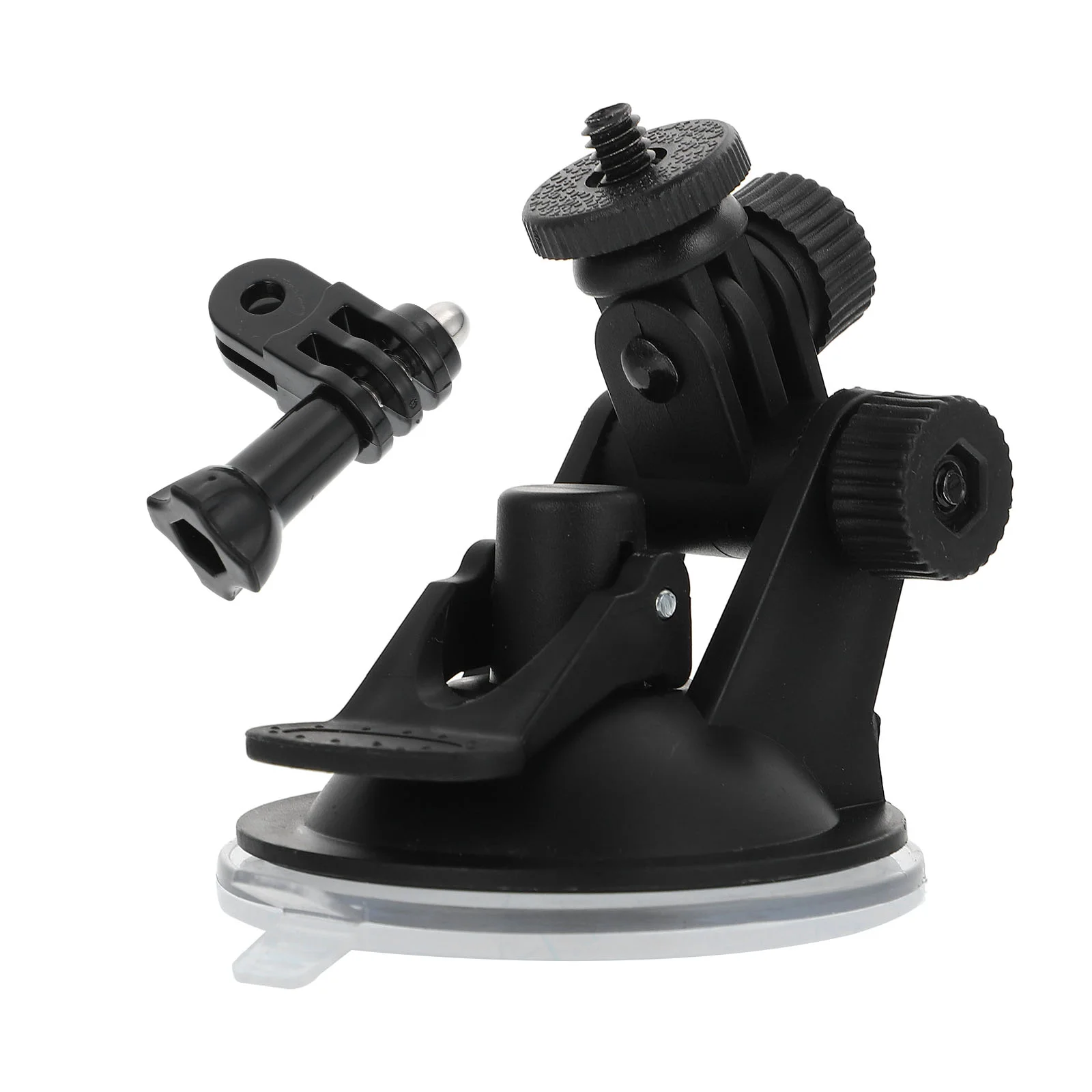 Mini Camera Car Mount Suction Cup Cell Phone Accessories Holding Stand for Auto Driving Recorder Black Rack