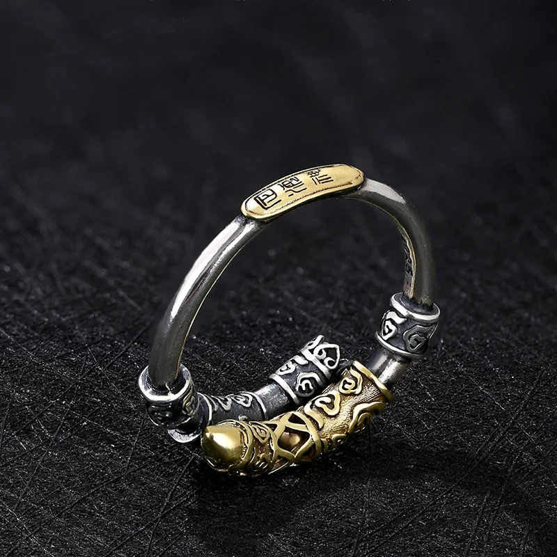 Hollow Auspicious Clouds Pestle Ring Men Jewelry Personalized Retro Ring 925 Silver Gift For Boyfriend Anniversary Accessories