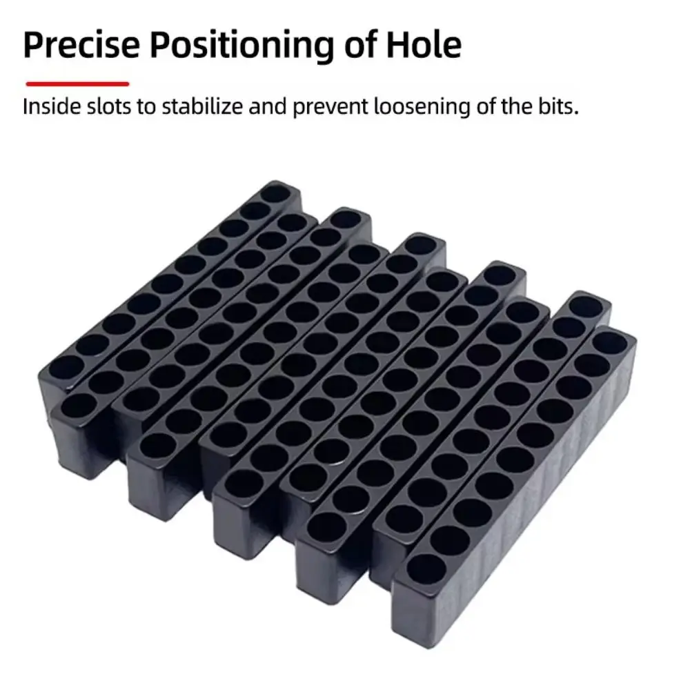 New 6/10/8/12 Holes Screwdriver Bit Holder Plastic Black Screwdriver Head Storage Hex Shank Power Tools Accessories