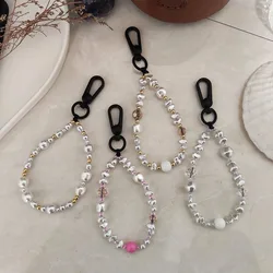 HERLOOK Keychain Pearl Clear Beads Chain for Key & Bag Y2K Accessories Keyring Women Jewelry Keychains Free Shipping