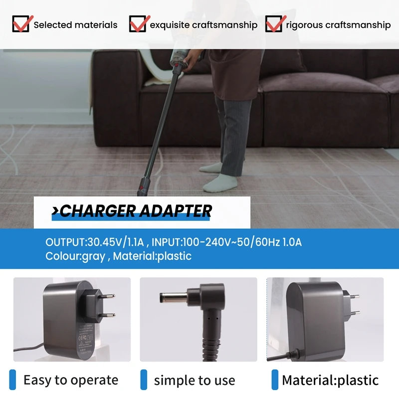Зарядное устройство для пылесоса Dyson V10 V11, шнур питания, адаптер, сменные детали, штепсельная вилка европейского стандарта