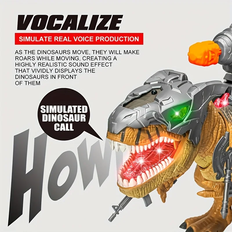 ของเล่นไดโนเสาร์จำลองโลหะผสม, RC T-Rex,วิ่งและเสียงกรีดร้อง, เอฟเฟกต์เสียงในตัว, ของขวัญวันเกิดสำหรับเด็ก 3+, พร้อมรีโมท, แบตเตอรี่