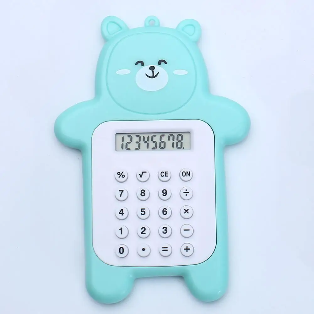 Mini calcolatrice portatile tascabile formato 8 cifre Display Kawaii Cartoon pulsante ultrasottile calcolatrice carina materiale scolastico per bambino