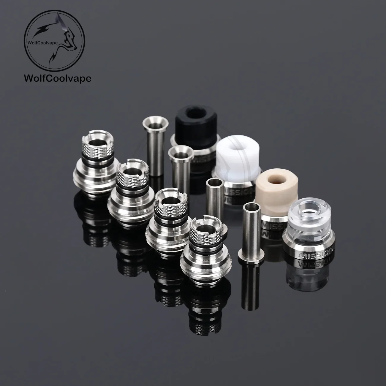 Wolfcoolvape Mission TIPS V2 Style BB Drip Tip Set para Boro Billet Box Mod AIO Vape Acessórios Kit BB V2 Compatível
