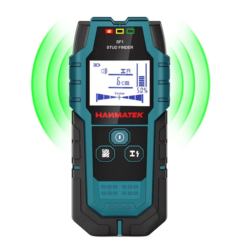 Hanmatek sf1 localizador de pinos de madeira detecção de metais de cabo vivo localizador de medição de metais scanner detector de parede