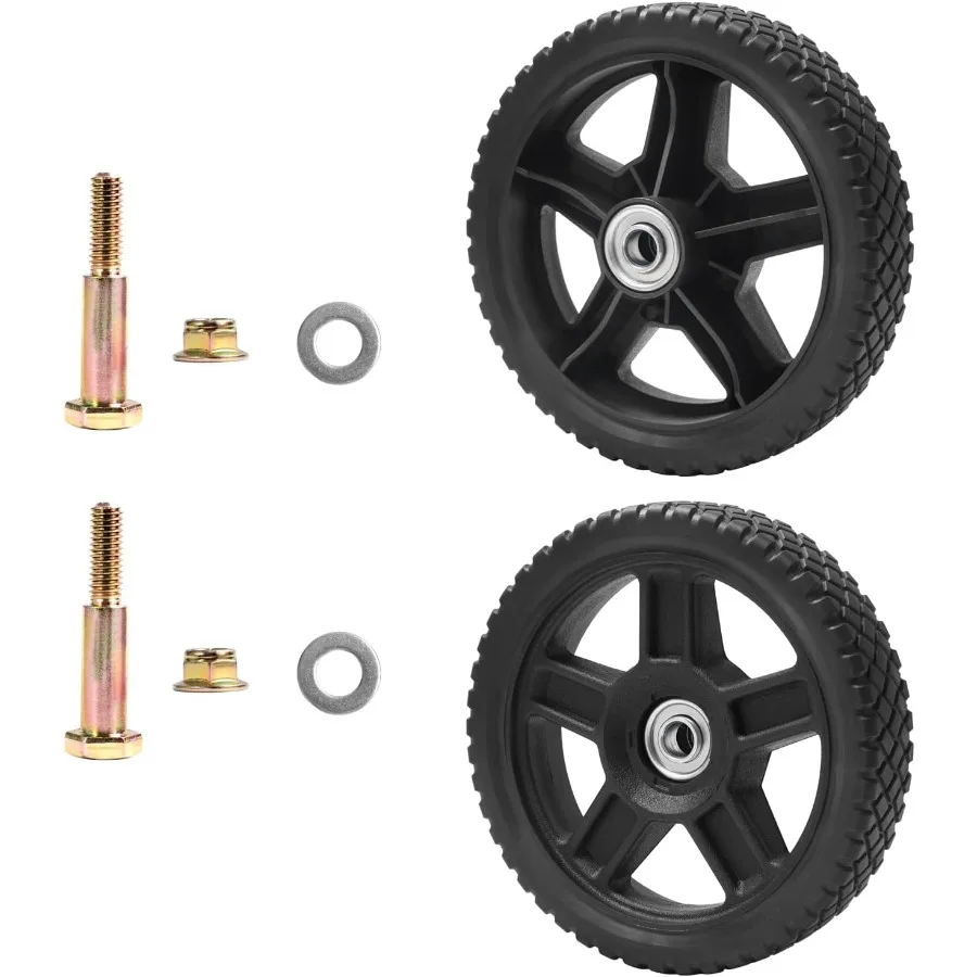 

Lawn Mower Wheel kits 6 inch Wheels for Push Mower Cart wheels 6 inch Set of 2