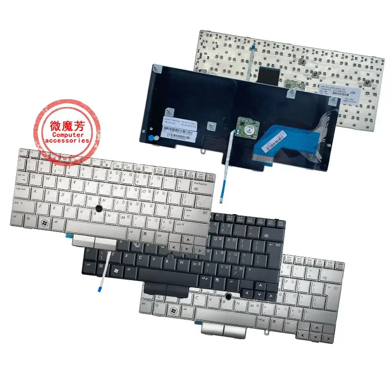 

New FOR HP Elitebook 2760P 2760 2740 2740P laptop keyboard silver MP-09B63US64421 with Point Stick 90.4KM07.C01 649756-001 US