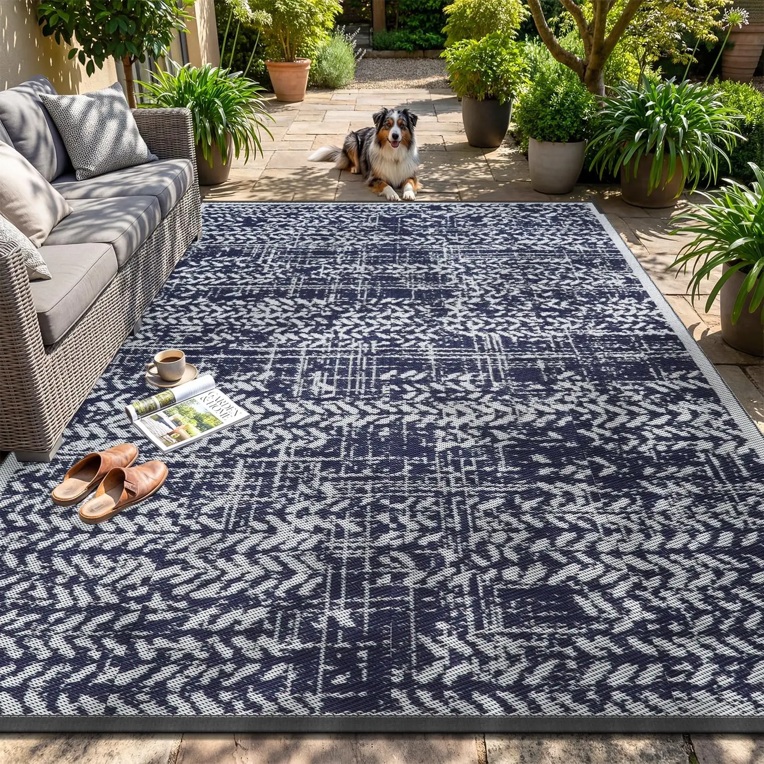 

Outdoor Rug Waterproof-Patio Rug Mat 6x9 Outdoor RV Camping Picnic Beach Mat Plastic Straw Rugs Outside Outdoor Area Rugs for