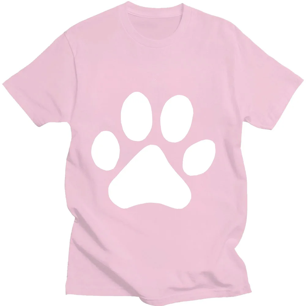 Camisetas blancas con estampado de pata de cachorro para Mujer, camiseta informal de dibujos animados, Camiseta de algodón de manga corta, Ropa Harajuku Kawaii