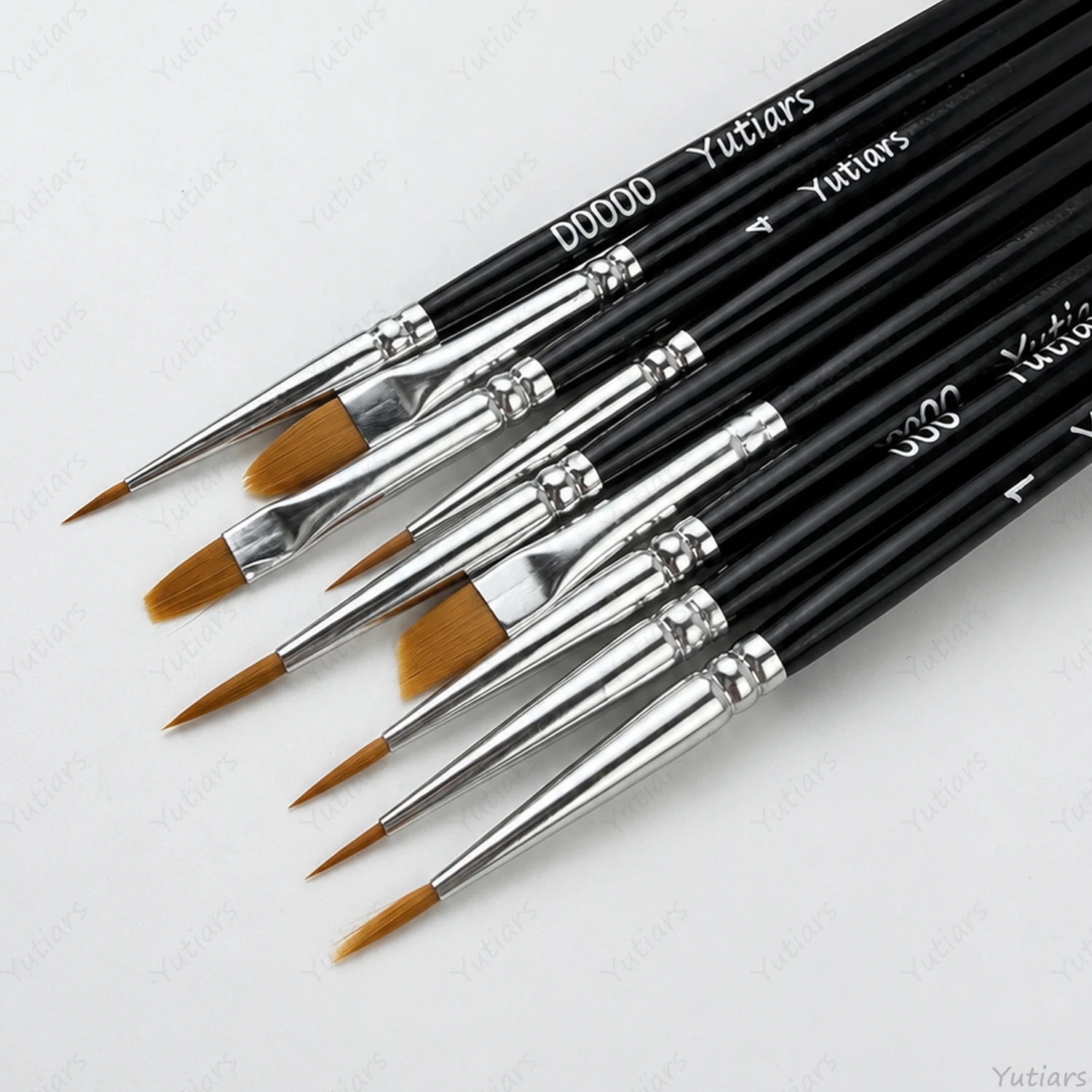 9pcs Fine Detail Paint Brush Set Liner Round Flat Angle Brushes for Miniature Model Acrylic Watercolor Craft Art Painting Tools