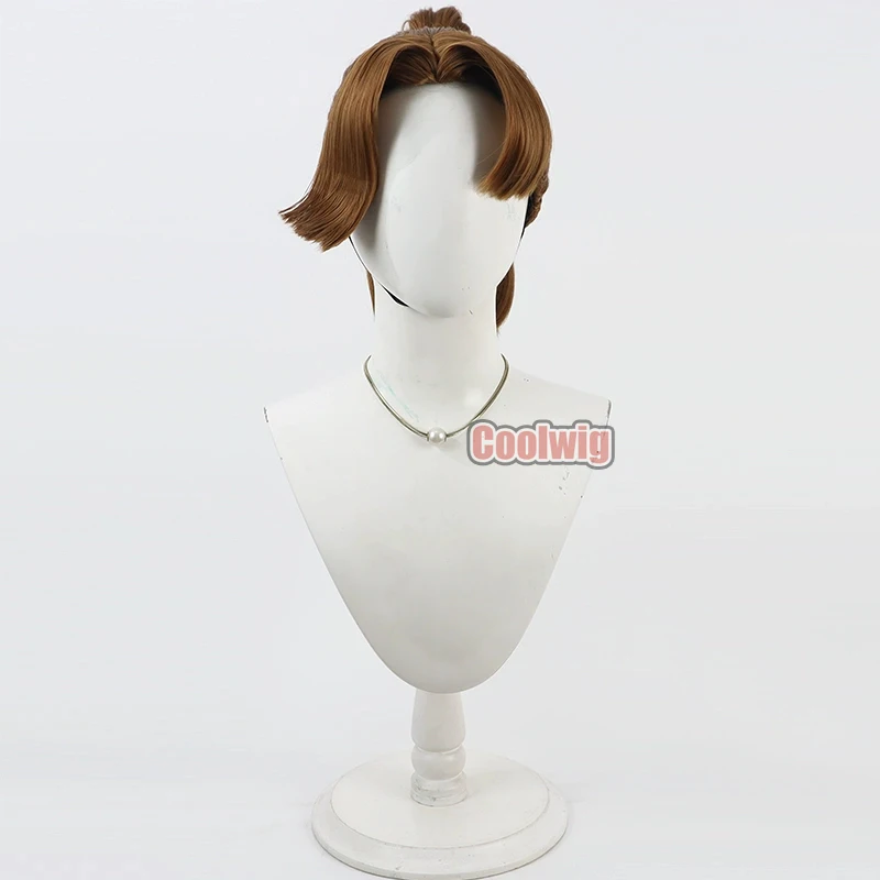 Coolwig Synthetic Hair Tamura Mikiemon Cosplay Wigs Nintama Rantaro Tamura Mikiemon Straight Brown Ponytail Wig Heat Resistant