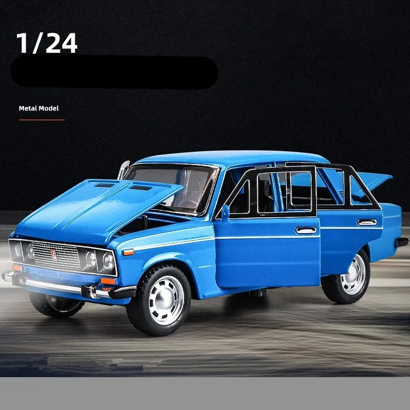 1/24 Classic Car Alloy Car Model Diecast Metal Toy Police Vehicles Car Model Simulation Collection for LADA NIVA Children Gift