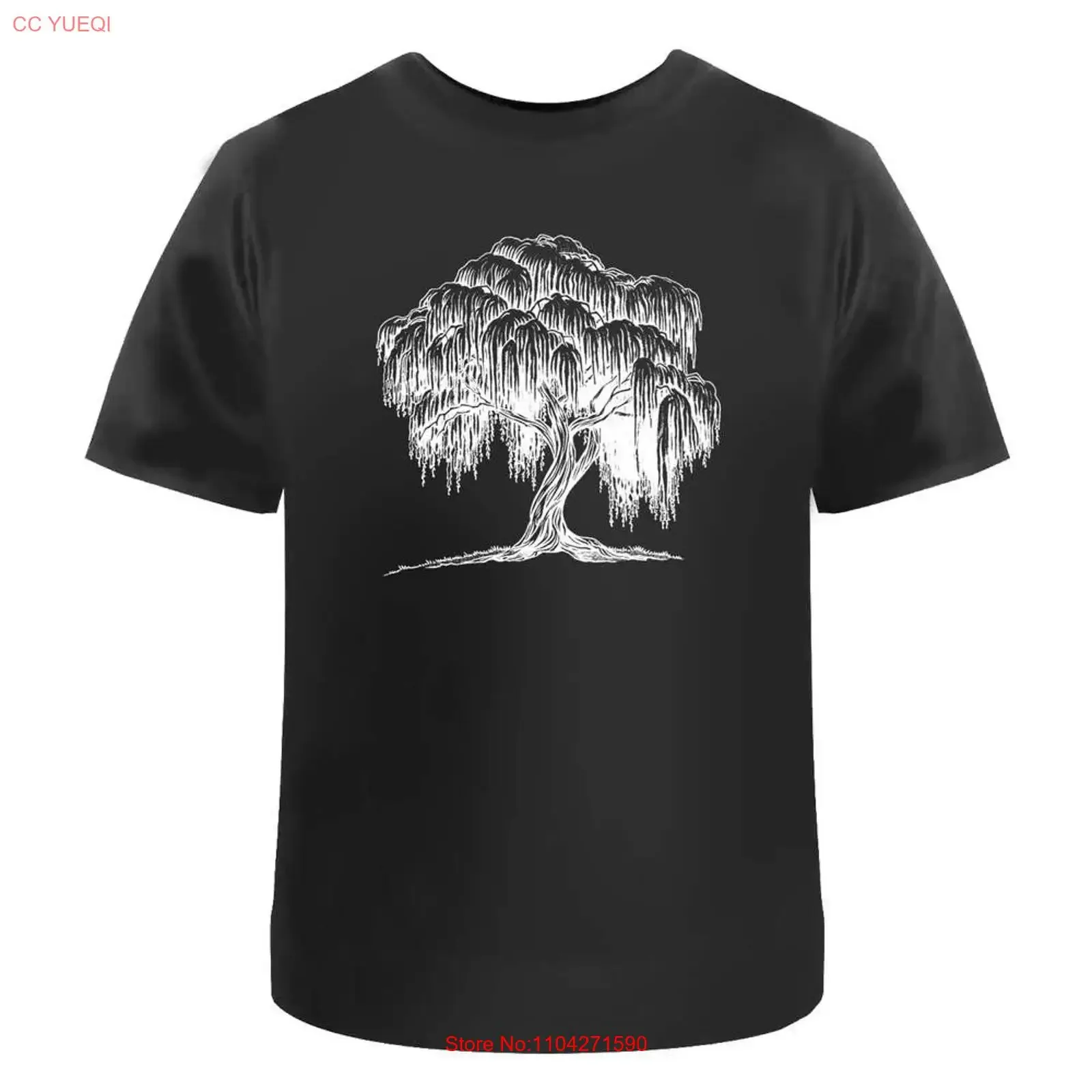 'Willow Tree' T Shirt 100 Cotton S XXL TA052943 vintage Washed graphic Versatile Unisex Comfortable Soft streetwear Stretched