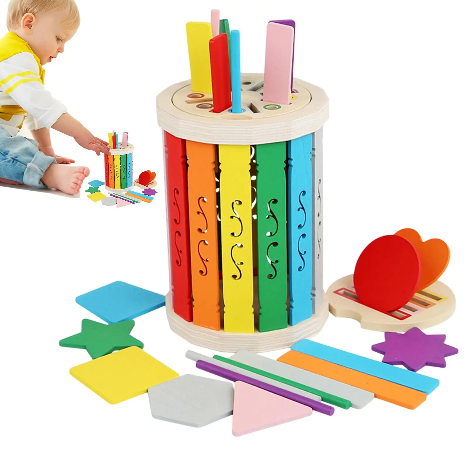 Jouet de tri des couleurs en bois, activités éducatives à motricité Fine, jouets d'apprentissage sensoriel assortis des couleurs pour garçons et filles, enfants à la maison