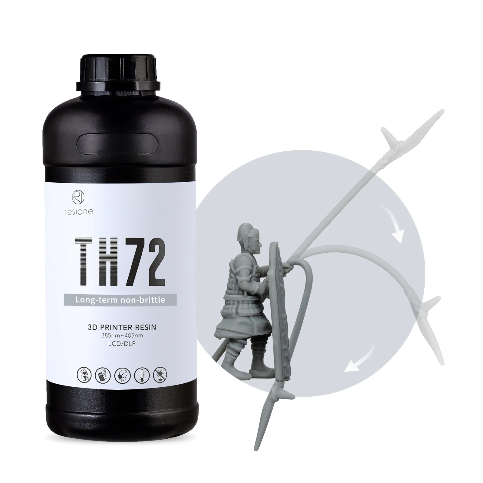 

RESIONE 3D Epoxy Resin TH72 Flexible Tough Resin with Long-Lasting Toughness and High Elongation For Elegoo Anycubic 3D Printer