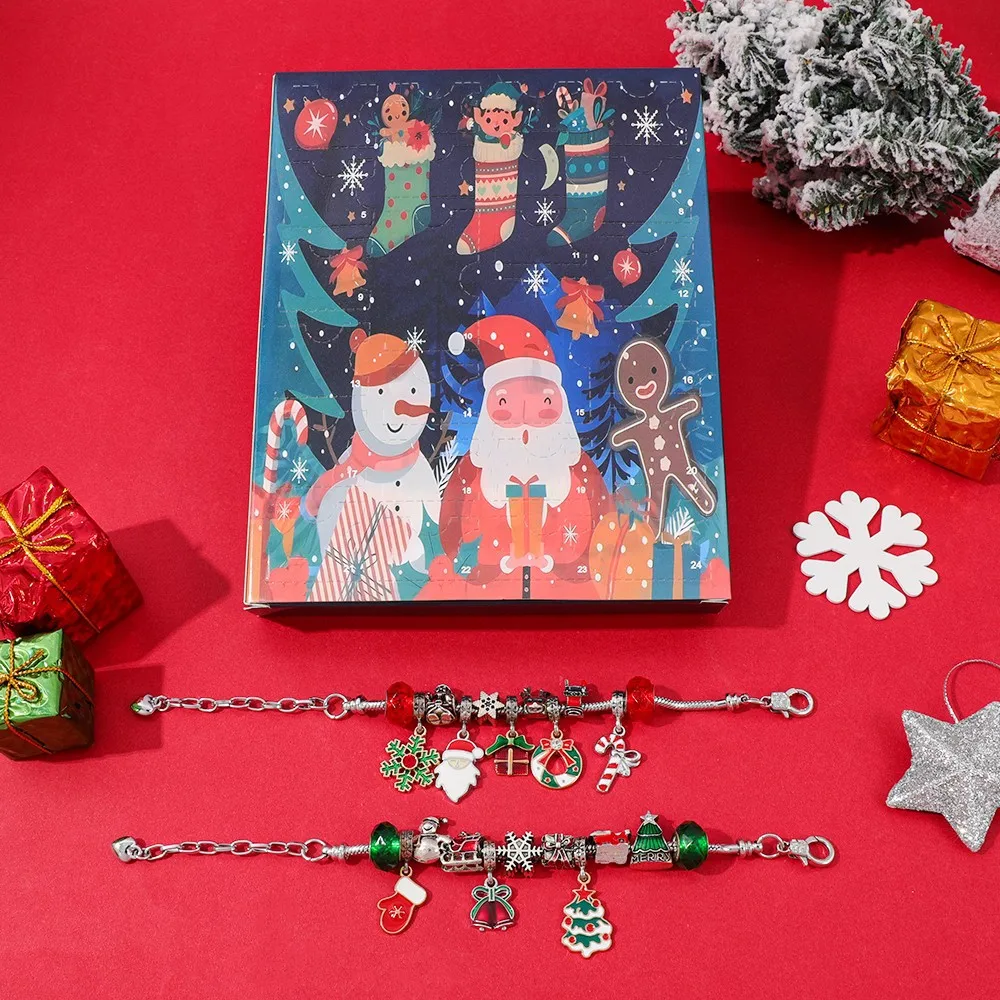 عيد الميلاد ماجيك تقويم القدوم سوار 24 يوم العد التنازلي صندوق أعمى سحر مفاجأة يومية DIY ملحق هدية للأطفال والمراهقين
