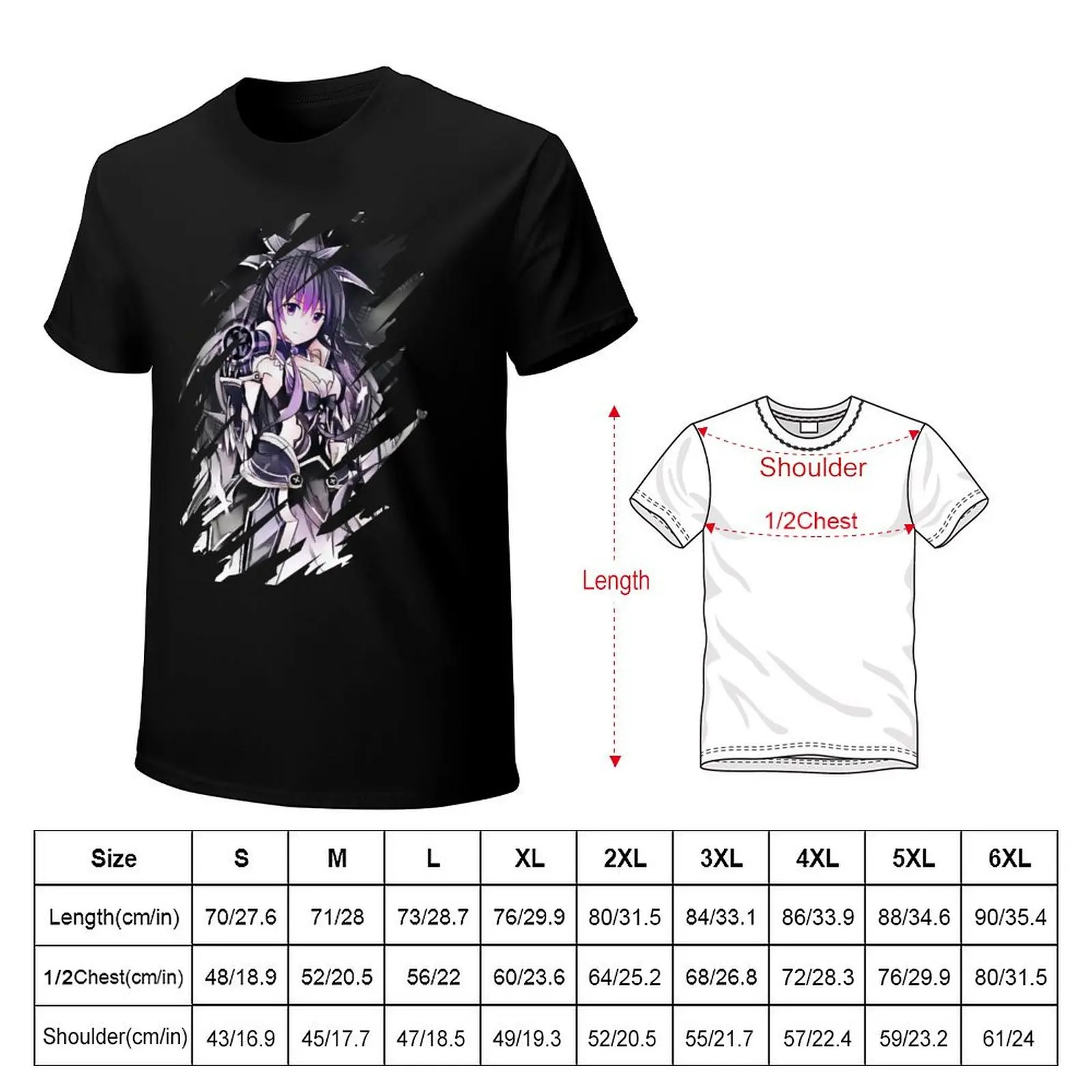 Date a live anime, Tohka Yatogami. T-Shirt new edition korean fashion oversizeds Blouse t shirts for men cotton