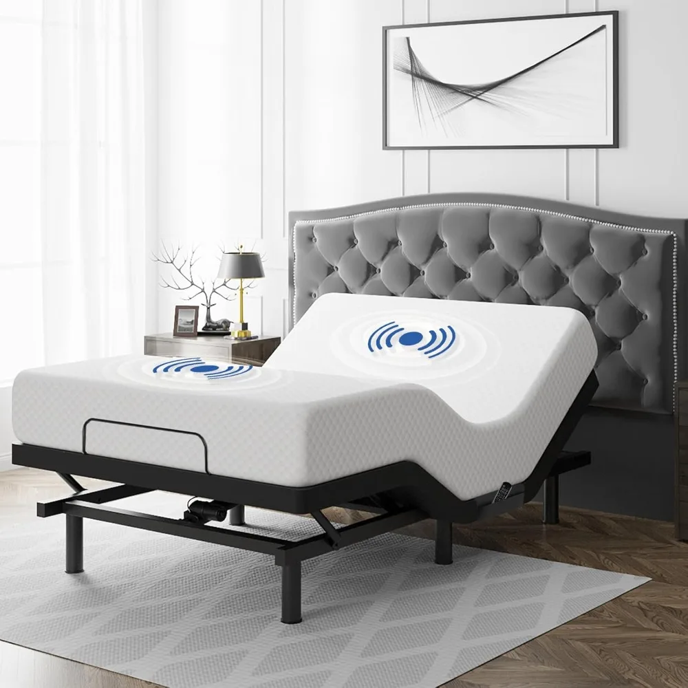 Adjustable Bed Frame Twin XL Size with Remote & Massage - Syncable Electric Beds Bases Zero Gravity USB