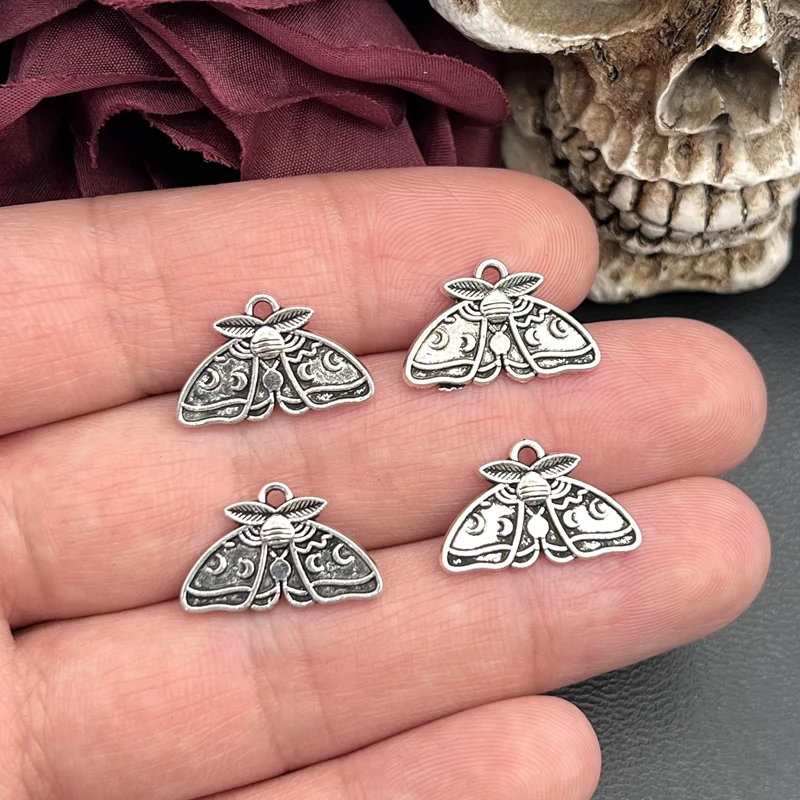 

15pcs 20*12.5mm Zinc Alloy Moon Moth Charms Pendant Designer Charms Fit Jewelry Making DIY Jewelry Findings