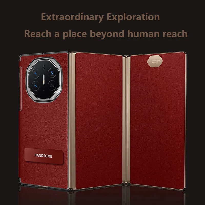 

Luxury Leather With Hinge One-piece Case For HUAWEI Mate XTs Ultimate Ultra Thin Cover With Kickstand For Mate XT Ultimate 5G