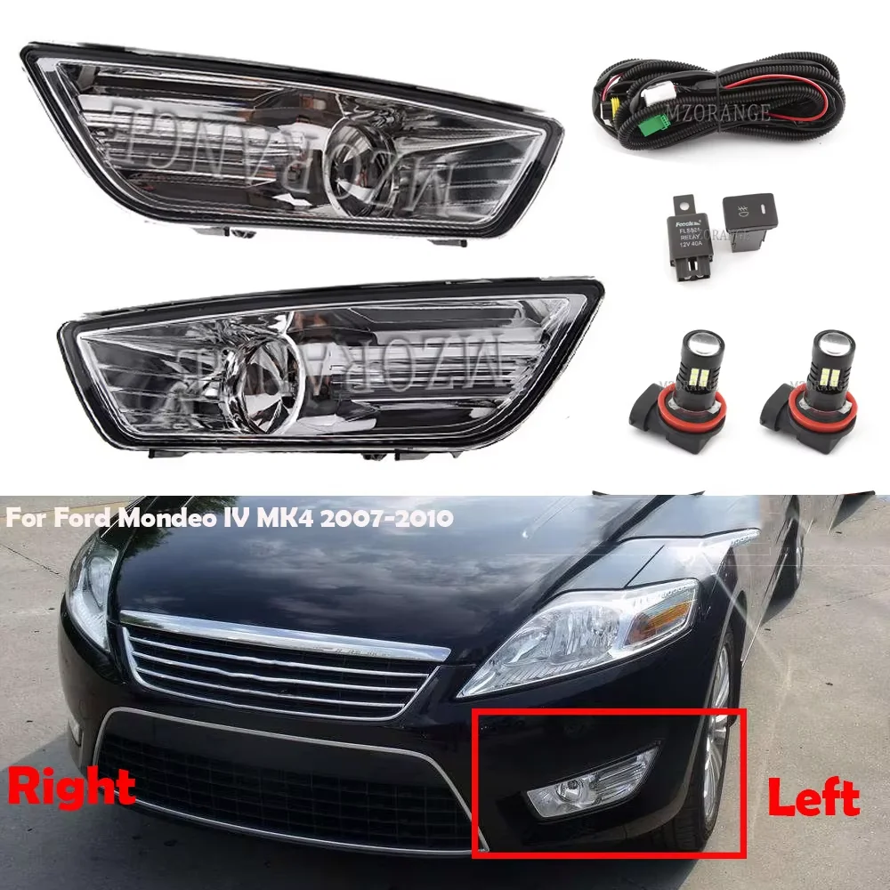 

Светодиодный Противотуманные фары для Ford Mondeo IV MK4 2007-2010 для Ford Fusion галогенный провод противотуманные фары DRL передний бампер боковая фара