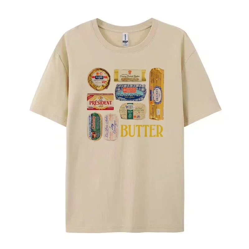 Plus Size Women 90s Retro Butter Graphic T-Shirts Funny Butter Lover Shirt Cute Foodie Tees Vintage Grunge Aesthetic Clothes