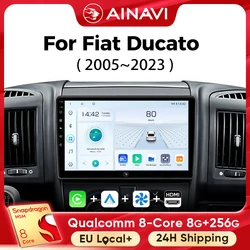 Ainavi Car Multimedia Player For Fiat Ducato 2005-2023 Citroen Jumper Peugeot Boxer Dodge Ram 2500 Carplay Android Auto 4GWifi