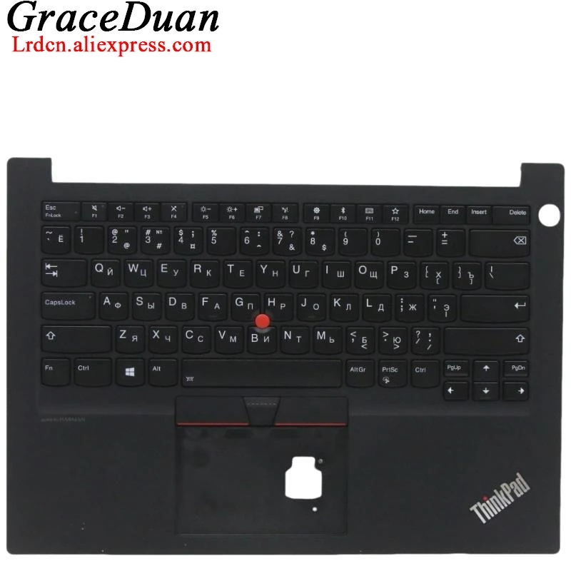 

RU Russian Black Keyboard Upper Case Palmrest Shell Cover For Lenovo Thinkpad E14 Gen 1 G1 5M10W64458