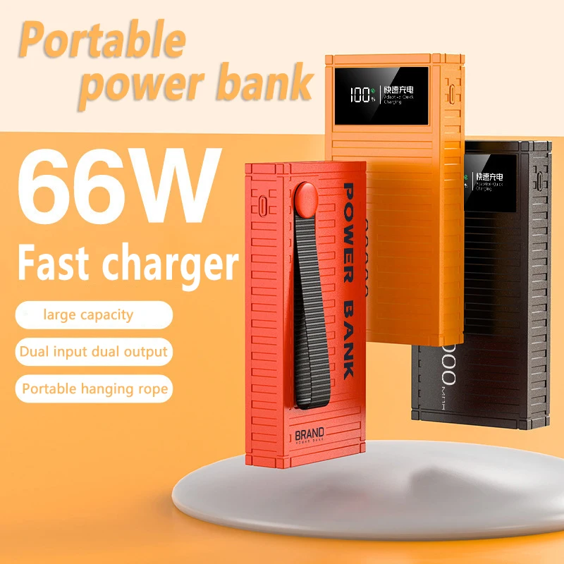 

66W Fast Charging portable Power Bank 30000Mah Digital Display Container External Battery Large Capacity Mobile Power Bank