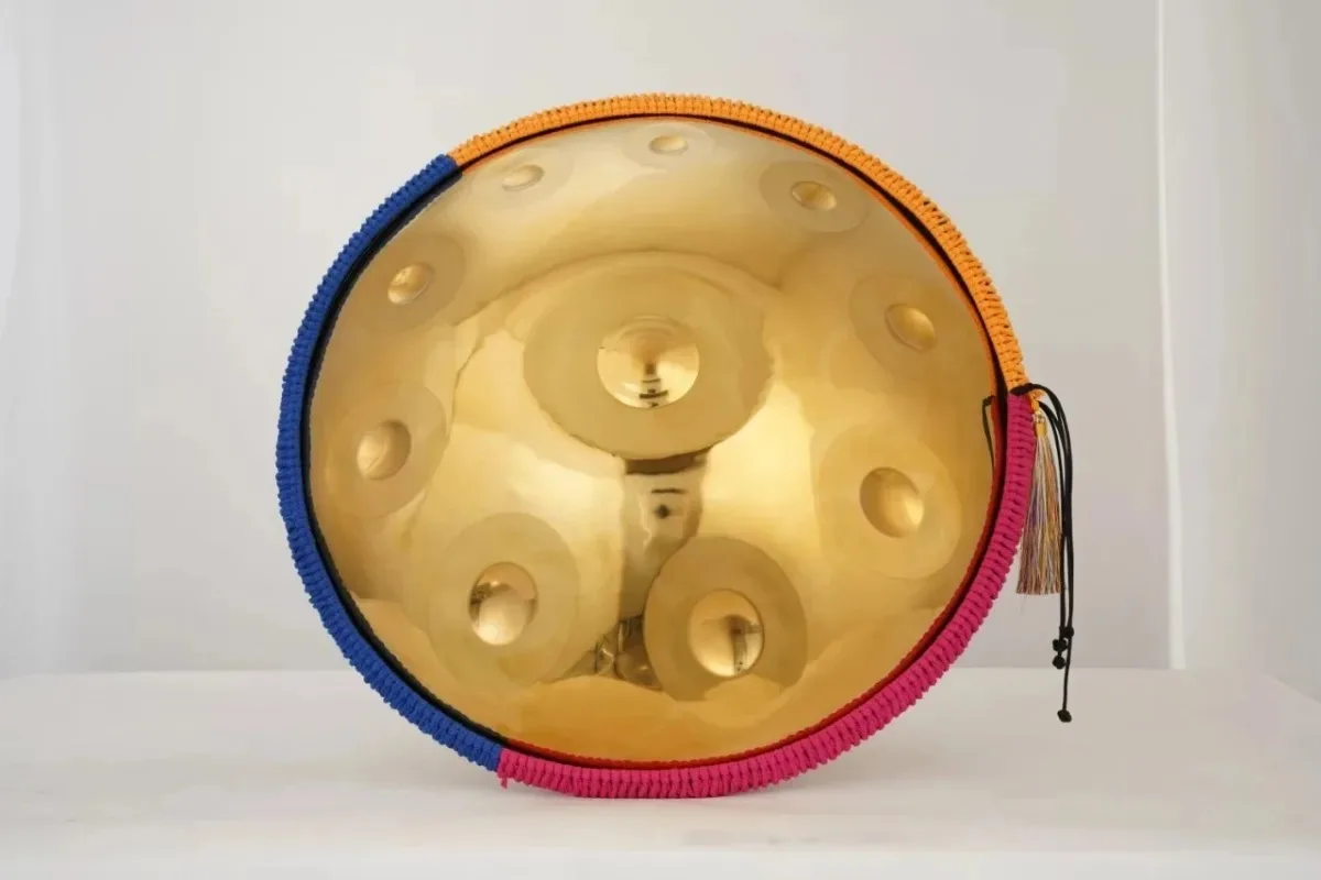 Handpan Instrument 22inch Colorful Mirror Handpan Drum for Beginners and Professional Player With Case and Stand