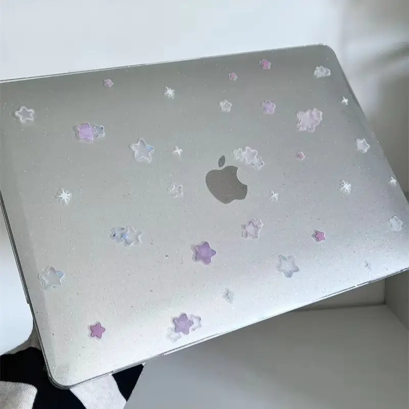 Colorful Stars Glitter New Laptop Case For Macbook 13Neo A3404 Air 13.6 M4 M3 M2 A2681 A3113 A3240 Air13.3 15 Protective Cover