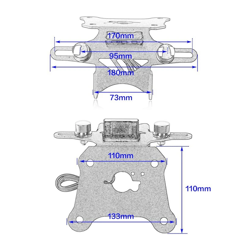 License Plate Bracket Eliminator Tail Tidy Holder With LED Light For Kawasaki Z900RS 2018 2019