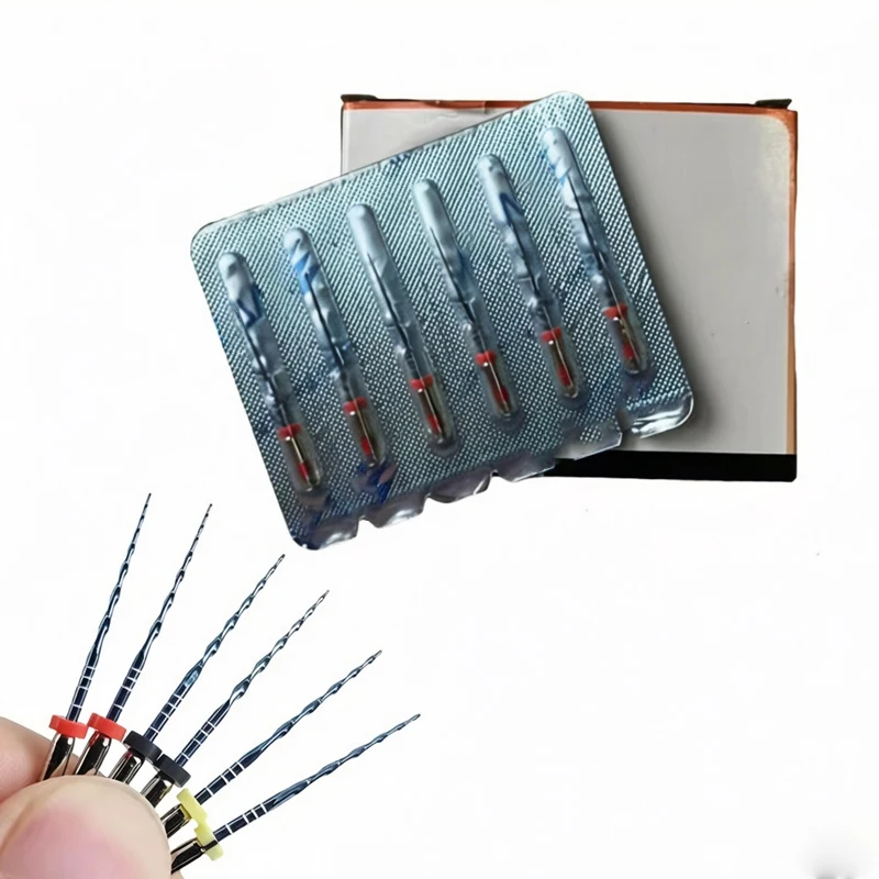 6Pcs/Pack 21/25/31mm Dental Reciprocating Blue Endodontic Files R25/40/50 Engine Use Niti Rotary Root Canal Files