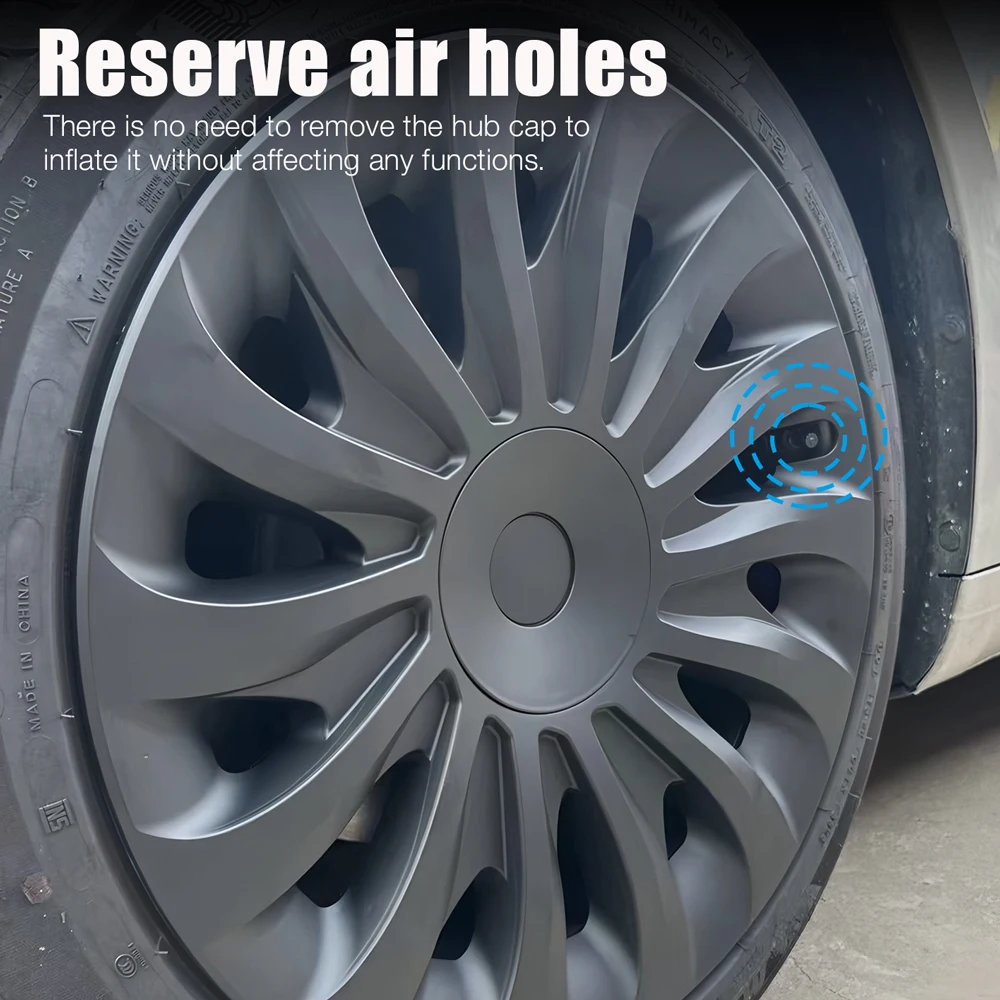 2025 ل تسلا نموذج 3 هايلاند 18 بوصة جديد HubCap الأداء أغطية الاطارات جزء العجلة كامل حافة 2024 اكسسوارات غطاء عجلة 4 قطعة #3