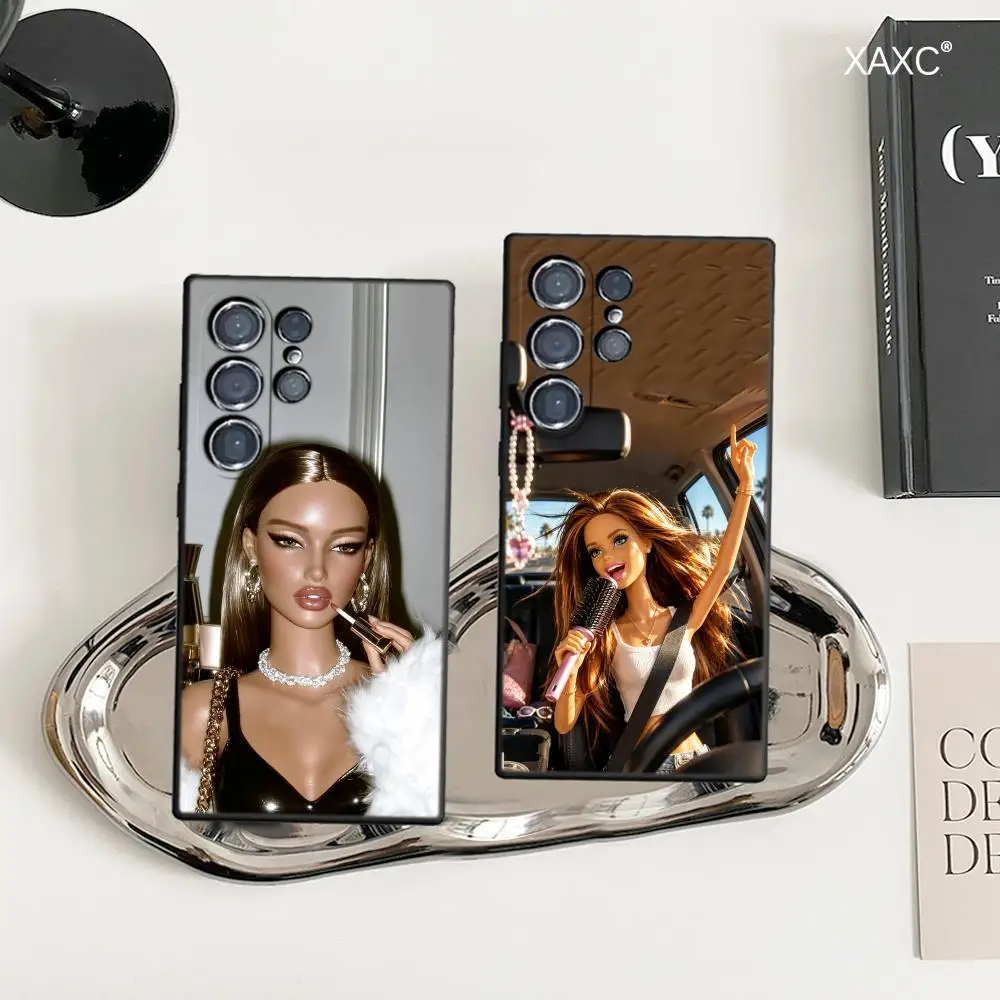 Premium Noble Doll Face Phone Case For Samsung Galaxy A17 16 A15 4G 5G A14 A13 A57 A37 A27 A26 A55 A35 A53 A24 A34 Soft Shell