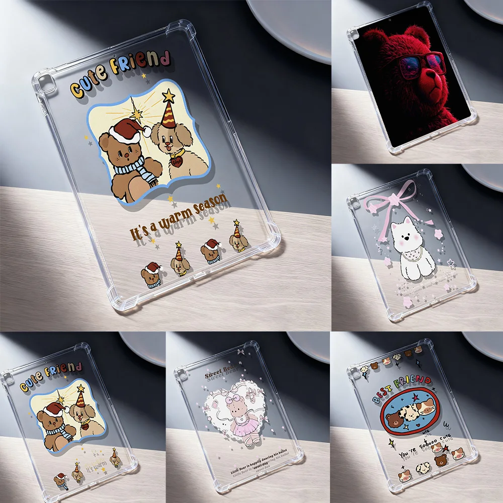 

Cute Teddy Bear For iPad Pro 11 2024 2022 2021 For Air 6 5 4 3 10th 10.9 7th 10.2-10.5 Mini6 9.7inch Soft Tablet Protective Case