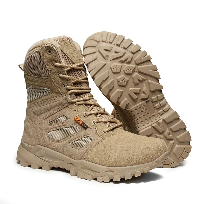New Winter Men's Snow Boots Keep Warm Outdoor Mountain Off-road Boots Anti Slip Hiking Shoes High Top Men Desert  Tactical Shoes