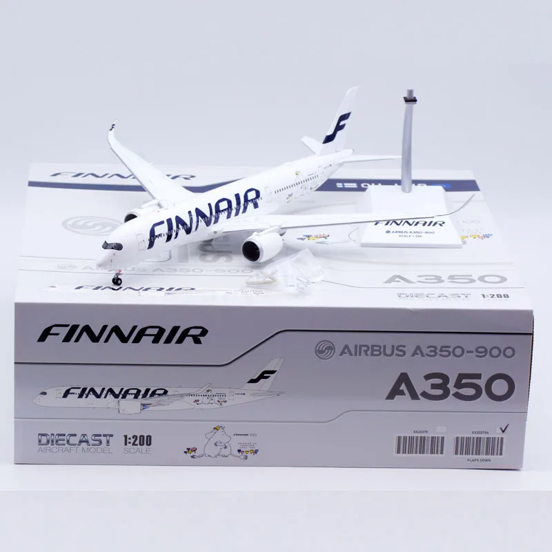 

XX20379A Alloy Collectible Plane Gift JC Wings 1:200 Finnair "100th" Airbus A350-900XWB Diecast Aircraft Model OH-LWP Flaps Down