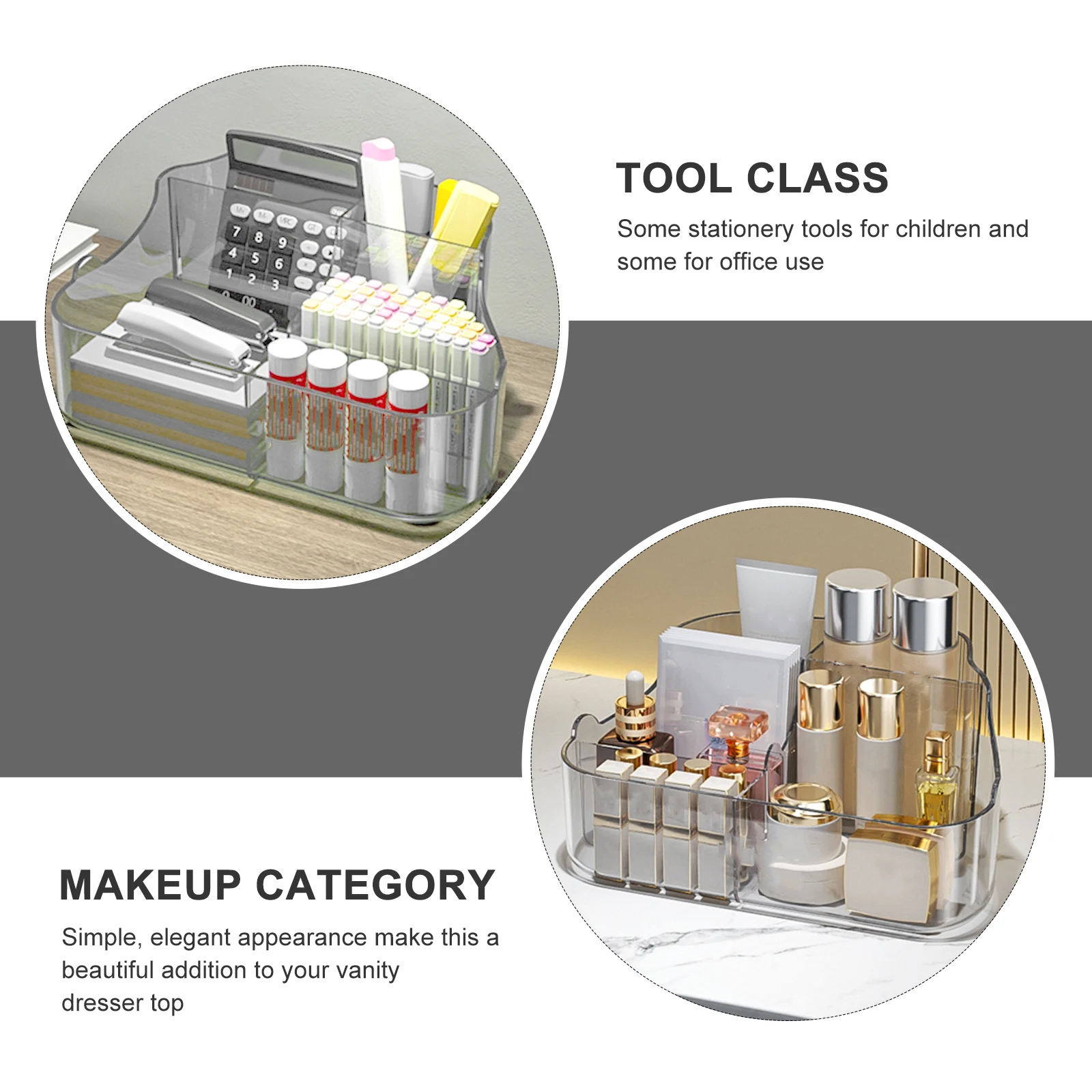 

Multifunctional Makeup Box Cosmetics Organizer Desk Tidy Organiser Compartment Container Plastic Storage Office
