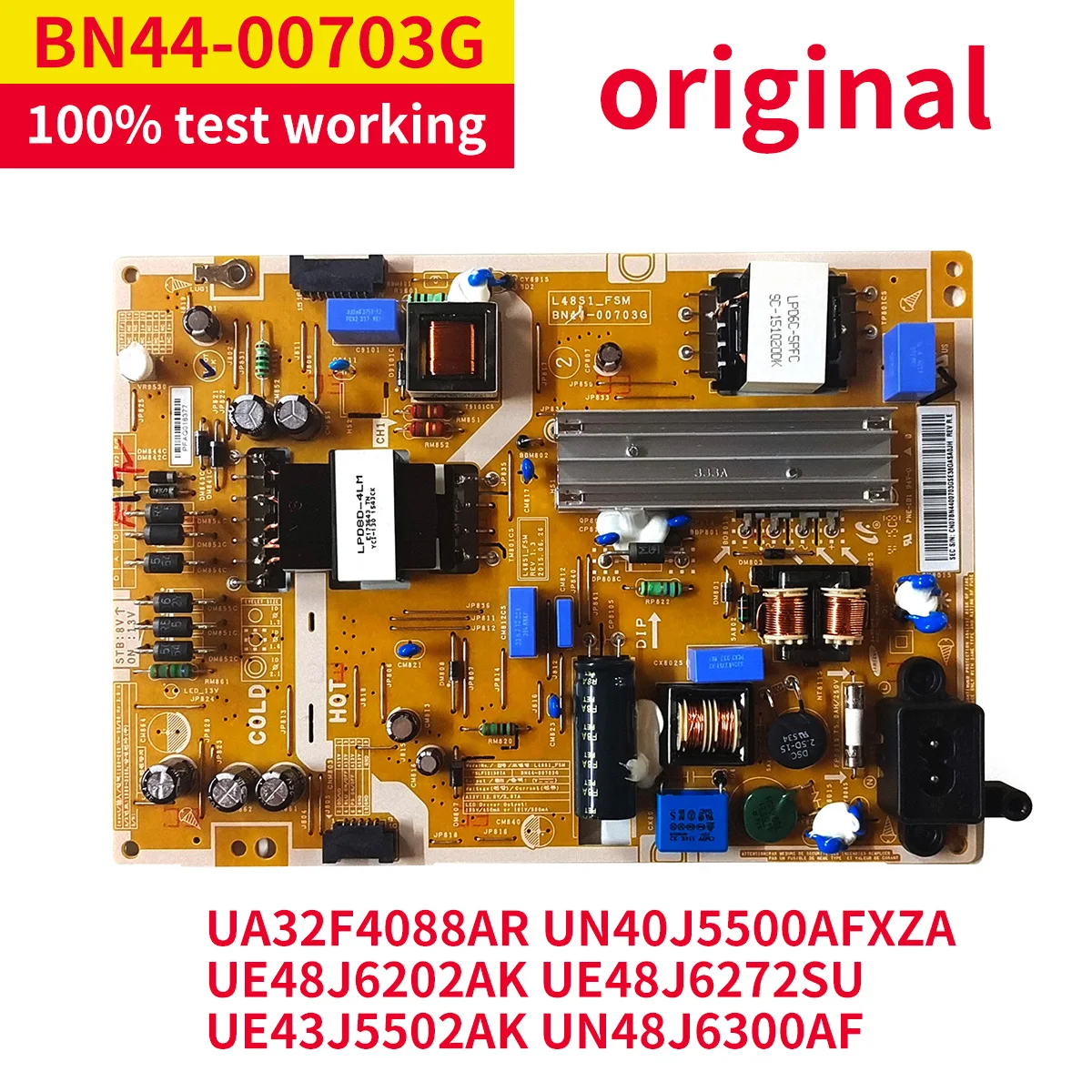 

100% Original Test Work Power Board for Samsung UA32F4088AR UN40J5500AFXZA UE48J6202AK L48S1_FSM BN44-00703G PSLF121S07A TF8A000