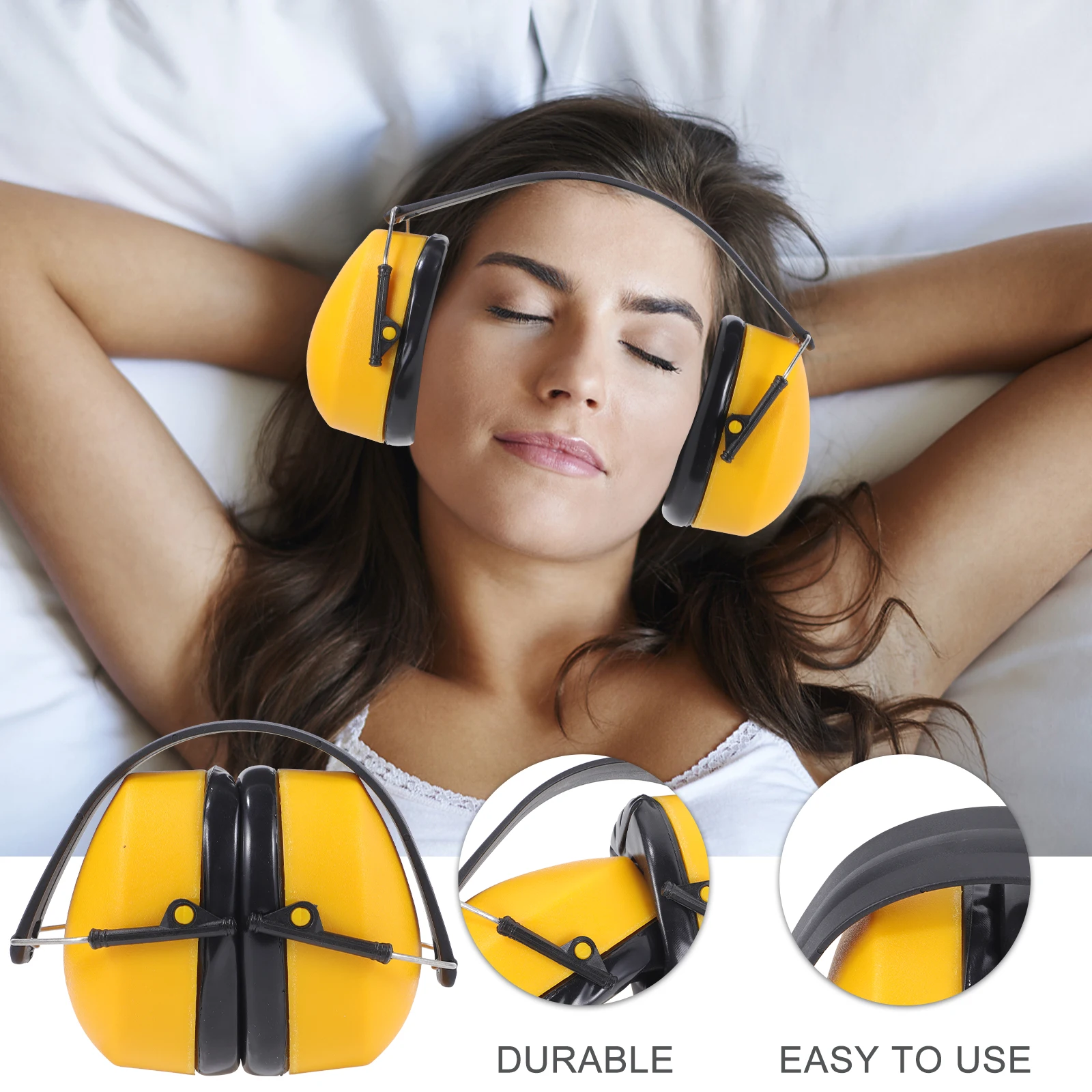 

Soundproof Earmuffs Noise Reducing Headphones Music Orange Abs Drummer Noise-proof