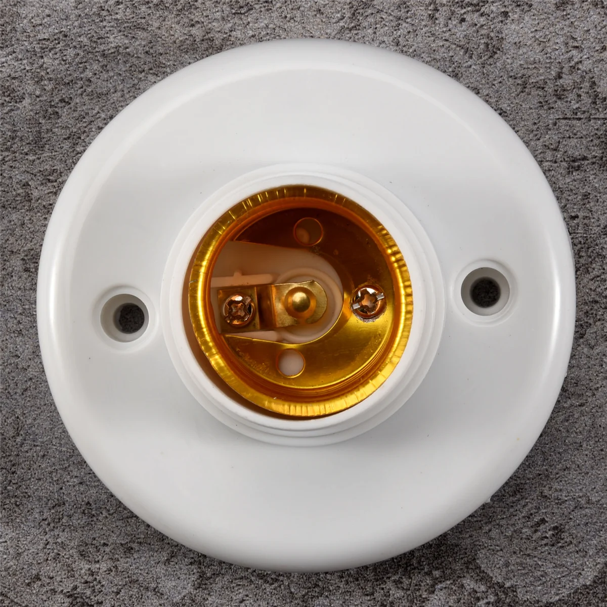 Round Plastic Base Parafuso Lâmpada, Suporte do soquete da lâmpada, branco, E27